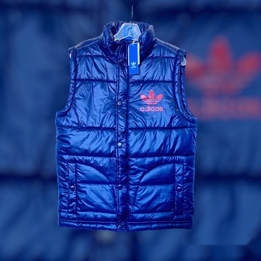ADIDAS MENS BLUE PUFFER VEST